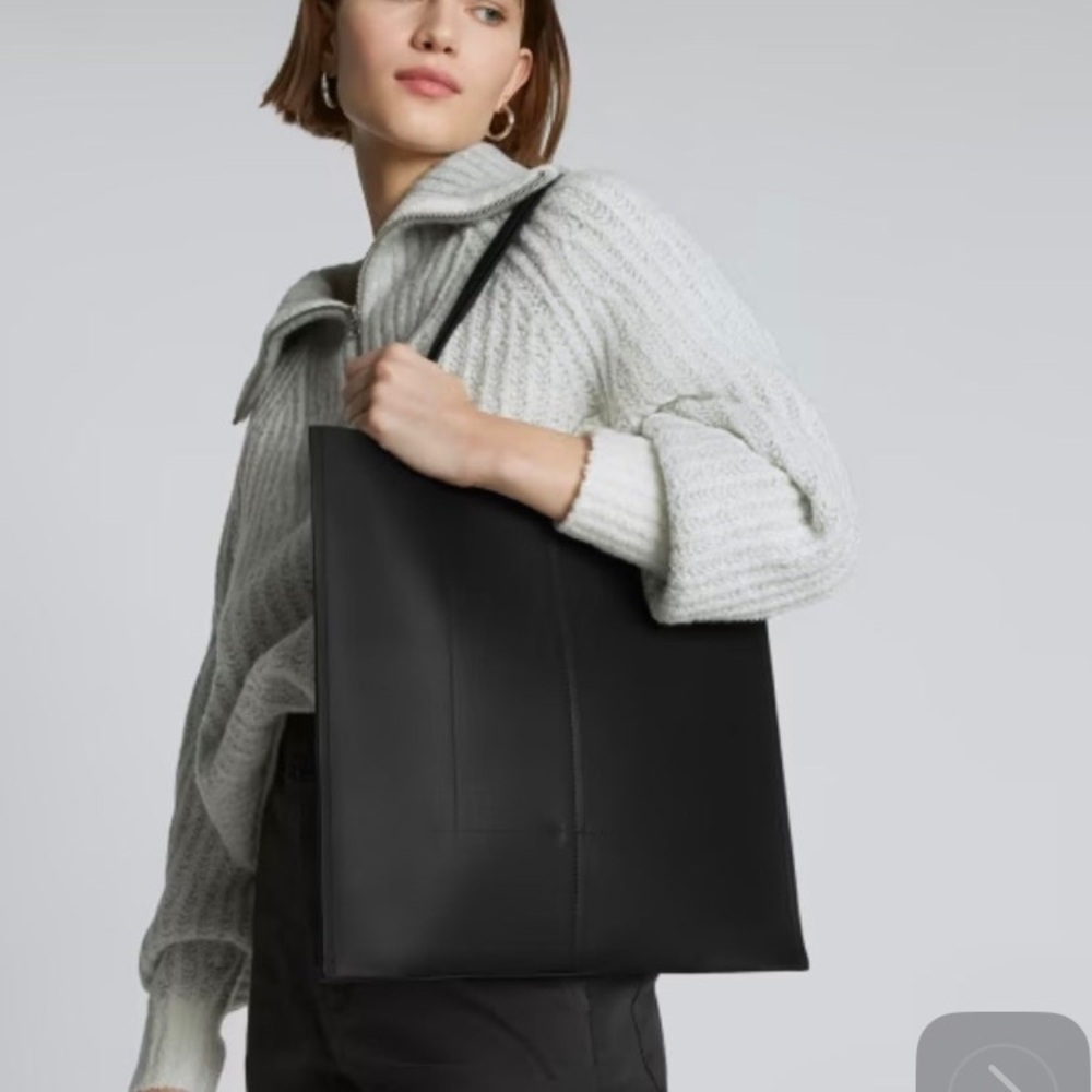 Everlane Gallery Italian Leather Black Tote Bag Handbag